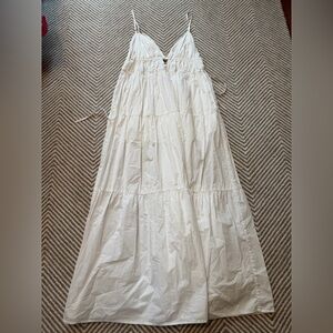 Astr Ivory Gathered Dress